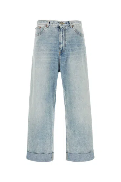 Valentino Denim Straight-leg Jeans In Animal Print