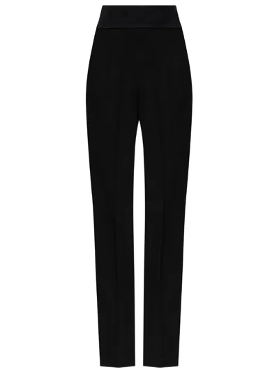 Valentino Garavani Pantaloni In Lana Con Pieghe In Black