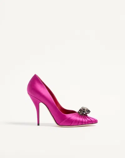 Valentino Garavani Panthea Pumps In Satin 105mm Woman Fuchsia 38 In Pink