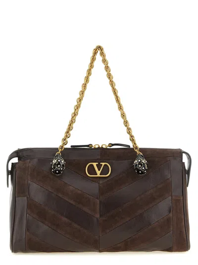 Valentino Garavani Panthea Shoulder Bag In Brown