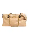 Valentino Garavani Panthea Shoulder Bag In Nappa Leather With Chevron Pattern In Neutral