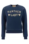 Valentino Panther Lady-print Crew-neck Sweatshirt In Blue