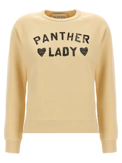 Valentino Garavani Panther Lady Sweatshirt In Gray