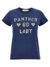 Valentino Crew Neck Graphic Print Short Sleeves Top In Blue