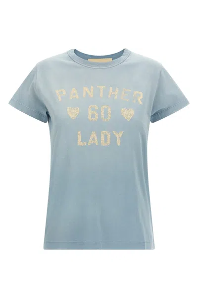 Valentino Panther 60 Lady Print Faded T-shirt In Blue