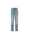 Valentino Womens Denim Blu Lav Chiaro Embroidered Straight-leg Denim Jeans In Blue