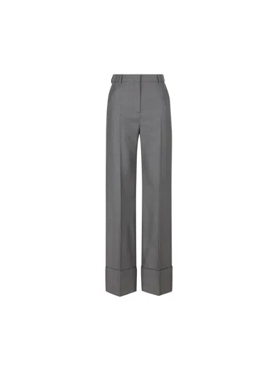 Valentino Wool-twill Straight-leg Pants In Grey