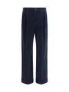 Valentino Trousers Featuring Pleated Design And Belt Loops In Blue