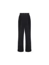 Valentino Garavani Cotton And Linen Blend Trousers In Black