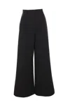 Valentino Wool-drill Wide-leg Pants In Black