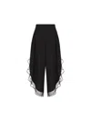 Valentino Ruffled Wide Leg Pants In Black