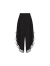 Valentino Ruffled Wide Leg Pants In Black