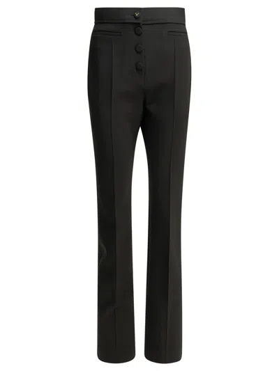 Valentino Vgold Tailored Trousers High Waist Pleats In Black