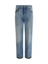 Valentino Straight-fit Denim Pants With Colorful Embellishments In Blue