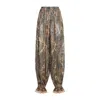 Valentino Beige Metallic Voyage Pleated Wide-leg Pants In Brown