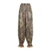 Valentino Beige Metallic Voyage Pleated Wide-leg Pants In Brown