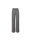 Valentino Wool-twill Straight-leg Pants In Medium Gray