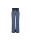 Valentino Straight-leg Wide-leg Pants In Blue