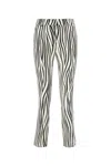Valentino Zebra-print Wool-blend Straight-leg Pants In Multicolor