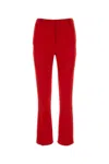 Valentino Garavani Silk Cady Trousers With Tailored Silhouette In Red