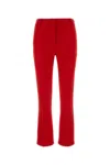Valentino Garavani Silk Cady Trousers With Tailored Silhouette In Red