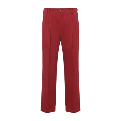 Valentino Red Pleated Cuffed Trousers