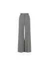 Valentino Wool Woven Flare Pants In Gray