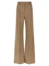 Valentino Garavani Melange Sand Wool Palazzo Pant In Nude