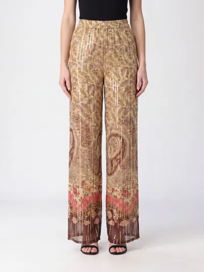 Valentino Silk-metallic Fibre Trousers In Brown