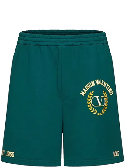 Valentino Stretch Waistband Crewneck Sweater In Cyan