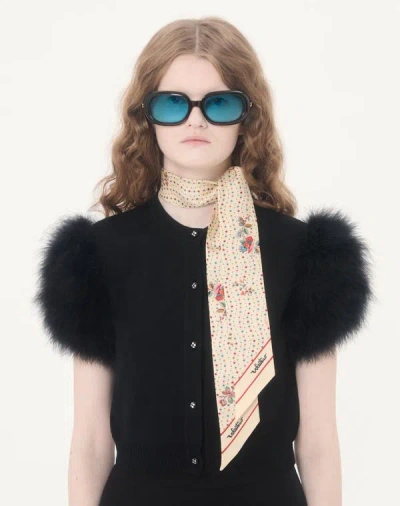 Valentino Garavani Papier Floreal Silk Bandeau Scarf Woman Butter Uni