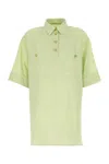 Valentino Garavani Pastel Green Linen Blouse In Green