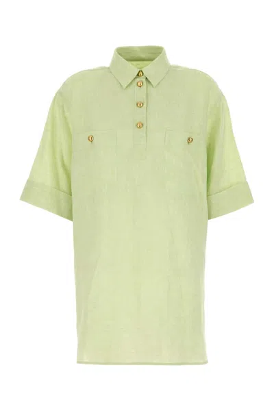 Valentino Garavani Pastel Green Linen Blouse