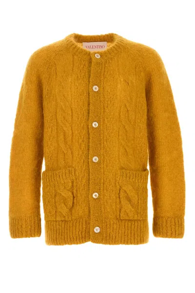 Valentino Garavani Pastel Orange Mohair Blend Cardigan
