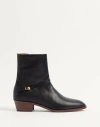 Valentino Garavani Man Ankle Boots Black Size 12 Leather In Black