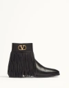 Valentino Round-head Short Boots In Black