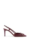 Valentino Garavani Vlogo Signature Patent Leather Slingback Pump 80mm Woman Brown 40.5 In Brown