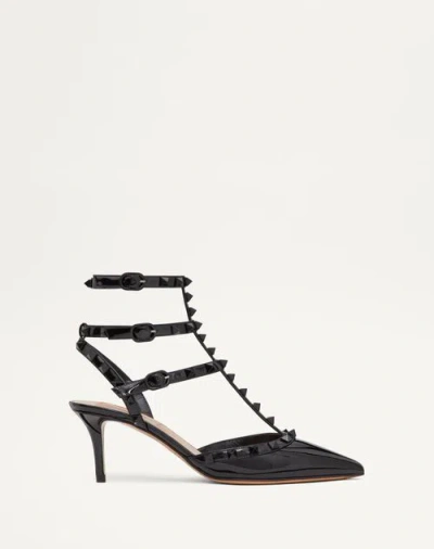Valentino Garavani Patent Rockstud Pumps With Matching Straps And Studs 65 Mm Woman Black 41.5