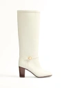 VALENTINO GARAVANI VALENTINO GARAVANI PATTIE CALFSKIN BOOT 75MM WOMAN IVORY 41