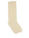 Valentino Textured Knee-high Socks Crafted From Pure Cotton In Neutral