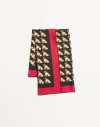 Valentino Petit Charles Scarf In Black/beige/red