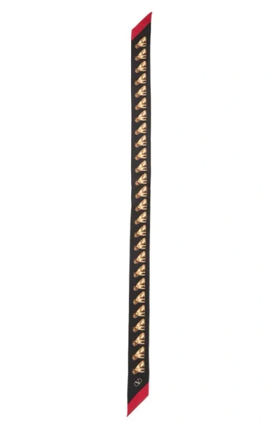 Valentino Garavani Petit Charles Silk Skinny Scarf