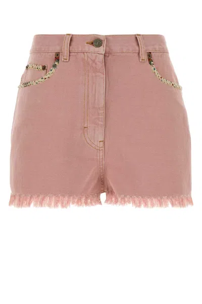Valentino Garavani Pink Denim Shorts