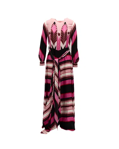 Valentino Garavani Feathered Intarsia Dress In Multi