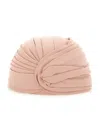 Valentino Garavani Pink Headdress Hat With Asymmetrical Design In Pink Virgin Wool Woman In Multicolor