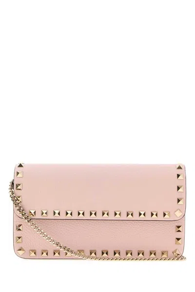Valentino Garavani Pink Leather Rockstud Clutch