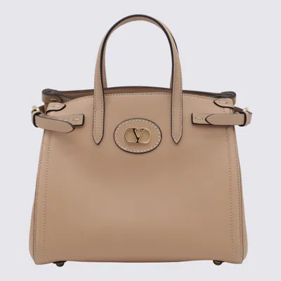 VALENTINO GARAVANI VALENTINO GARAVANI PINK LEATHER SMALL ANTIBES TOTES