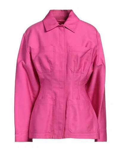 Valentino Garavani Pink Pp Collection Woman Jacket Pink Size 4 Cotton, Wool, Silk