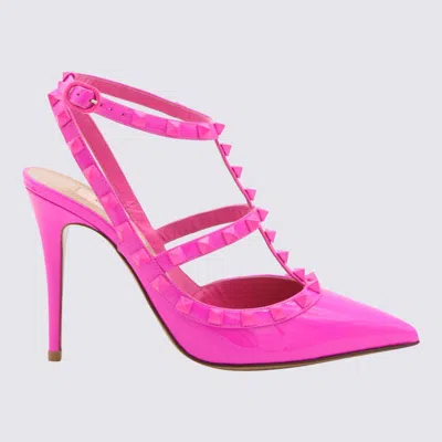 Valentino Garavani Pink Pp Leather Rockstud Pumps