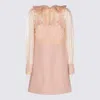 Valentino Embroidered Crepe Couture Mini Dress In Rose Mist